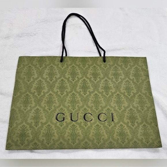 Authentic GUCCI Large Shopping Gift Bag Green - Picture 2 of 2